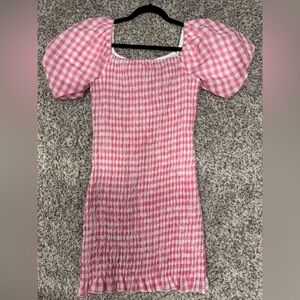 Pink Lily Gingham Dress